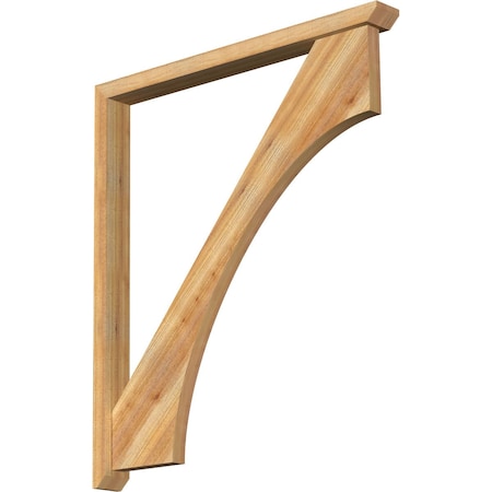 Ekena Millwork Westlake Slat Rough Sawn Bracket w/ Offset Brace, Western Red Cedar, 4"W x 42"D x 48"H BKT0402X42X48WTL06RWR